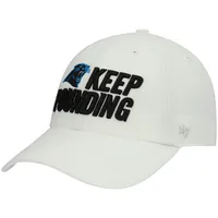 Men's '47 White Carolina Panthers Logo Clean Up Adjustable Hat