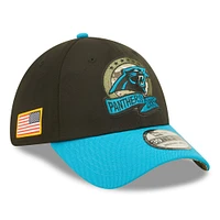 Casquette Flex New Era Carolina Panthers 2022 Salute To Service 39THIRTY pour homme, noir/bleu