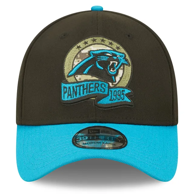 Men's New Era Black/Blue Carolina Panthers 2022 Salute To Service 39THIRTY  Flex Hat in 2023