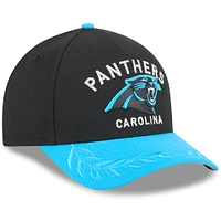 Men's New Era Black/Blue Carolina Panthers 2025 NFL Draft 9FORTY A-Frame M-Crown Adjustable Hat