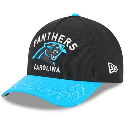 Men's New Era Black/Blue Carolina Panthers 2025 NFL Draft 9FORTY A-Frame M-Crown Adjustable Hat