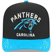 Men's New Era  Black/Blue Carolina Panthers 2025 NFL Draft A-Frame 9FIFTY Snapback Hat