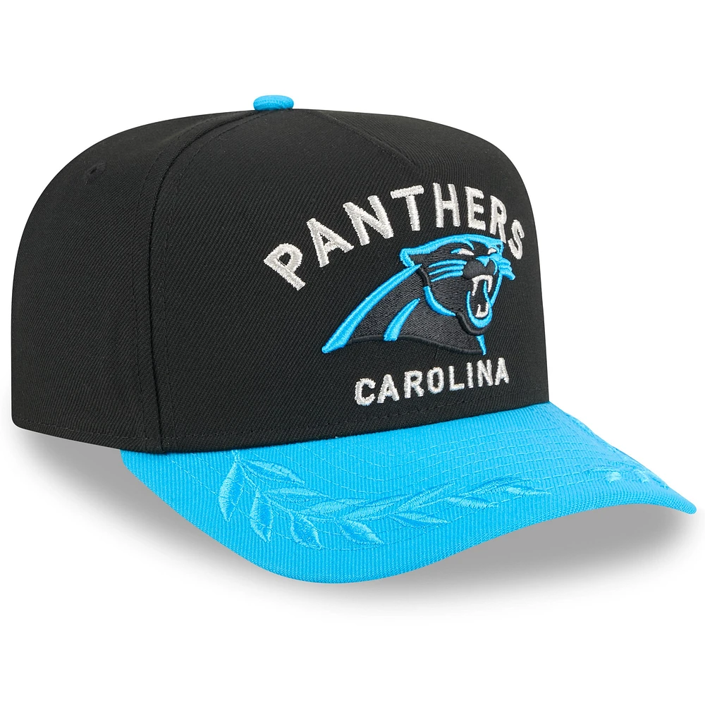 Men's New Era  Black/Blue Carolina Panthers 2025 NFL Draft A-Frame 9FIFTY Snapback Hat