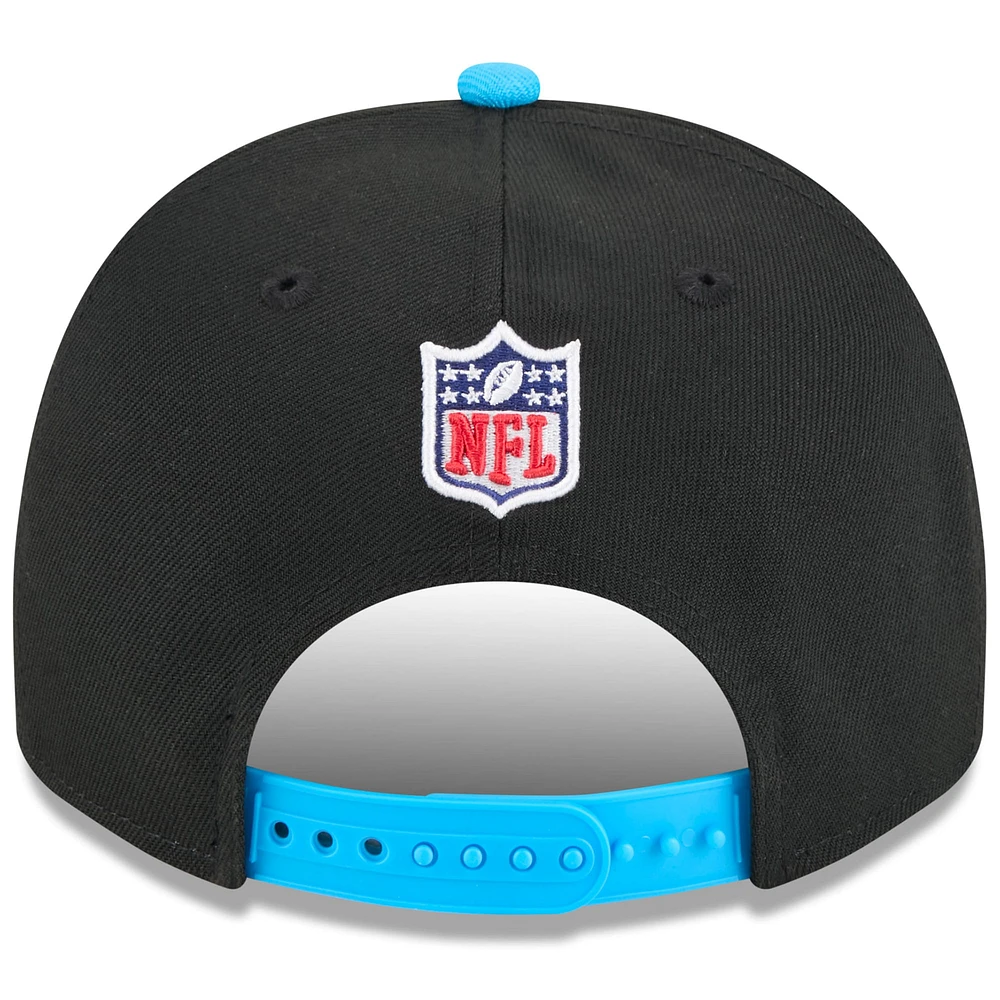 Men's New Era  Black/Blue Carolina Panthers 2025 NFL Draft A-Frame 9FIFTY Snapback Hat