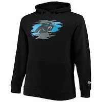 Men's New Era Black Carolina Panthers Big & Tall Primary Logo Pullover Hoodie