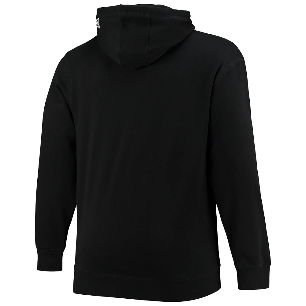 Men's New Era Black Carolina Panthers Big & Tall Primary Logo Pullover Hoodie