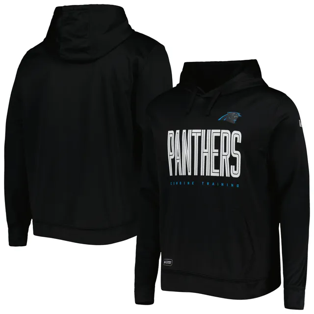 Carolina Panthers New Era Active Block Hoodie Long Sleeve T-Shirt -  Heathered Gray/Black