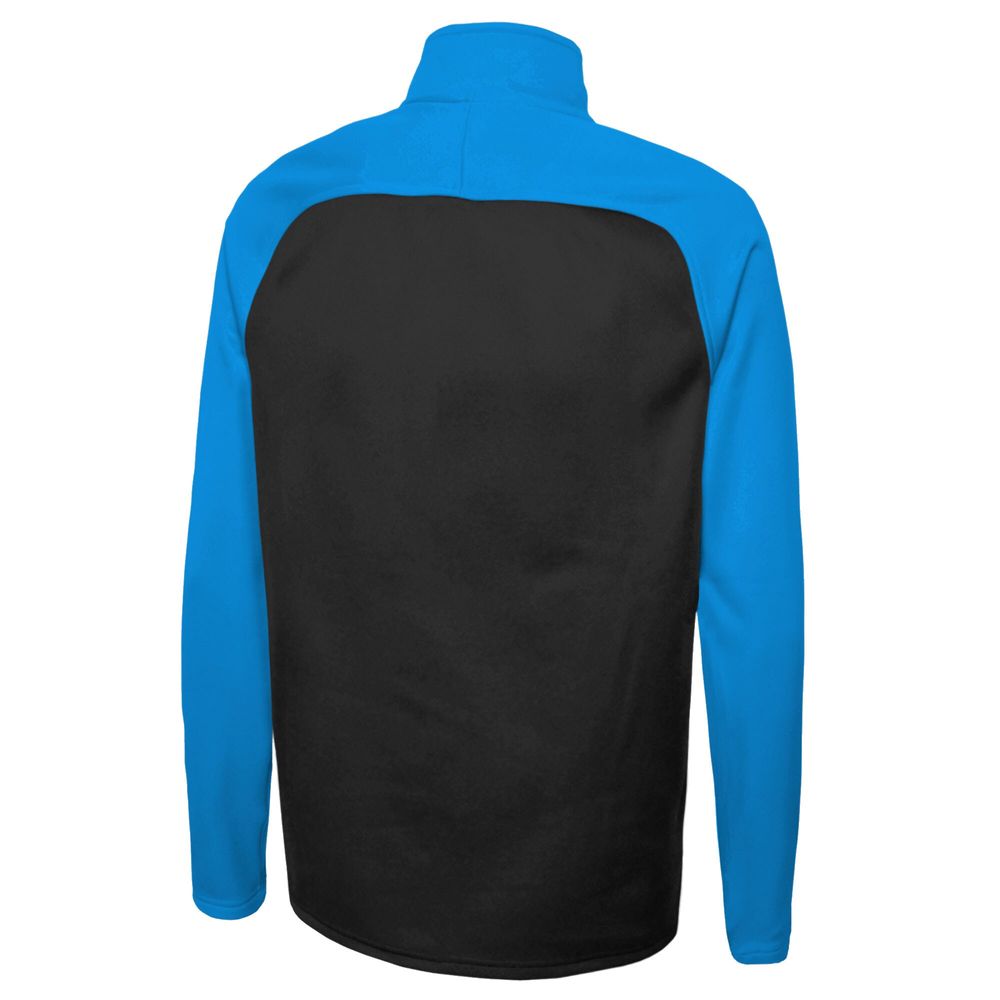 Men's New Era Black Carolina Panthers Combine Authentic O-Line Raglan Half-Zip Jacket