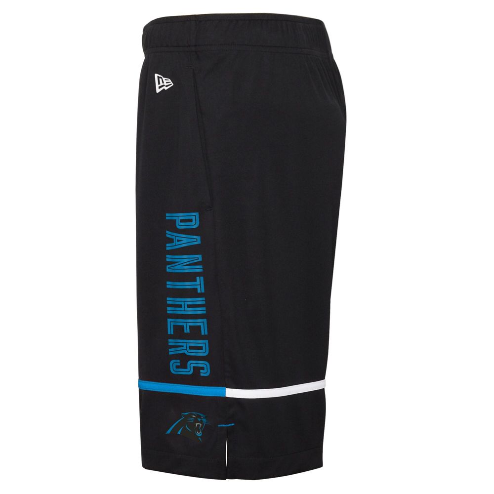 Men's New Era Black Carolina Panthers Combine Authentic Rusher Training Shorts