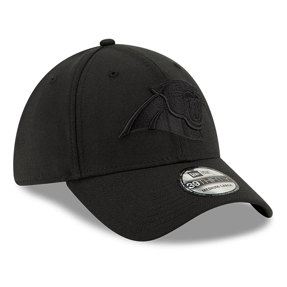 Men's New Era Black Carolina Panthers Logo 39THIRTY Flex Hat