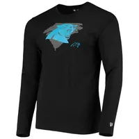 Men's New Era Black Carolina Panthers State Long Sleeve T-Shirt