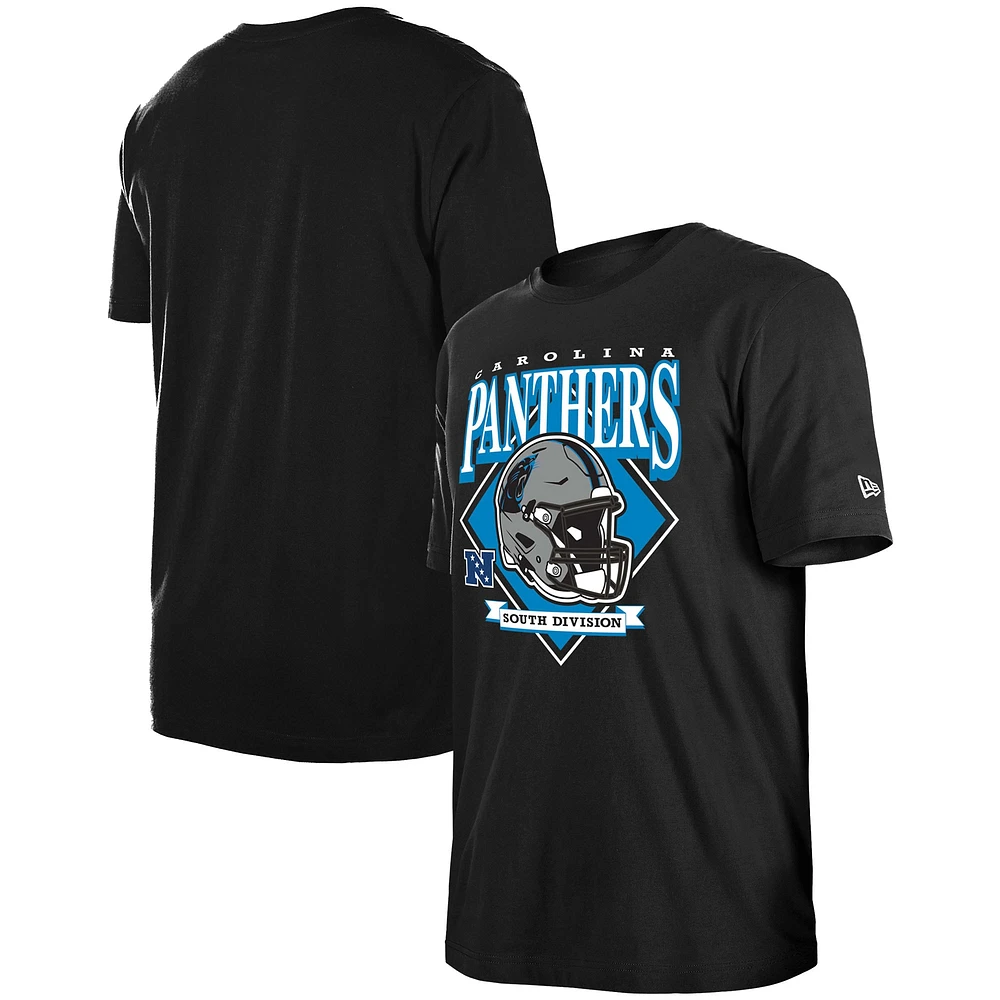 T-shirt noir avec logo de l'équipe des Panthers la Caroline New Era pour hommes