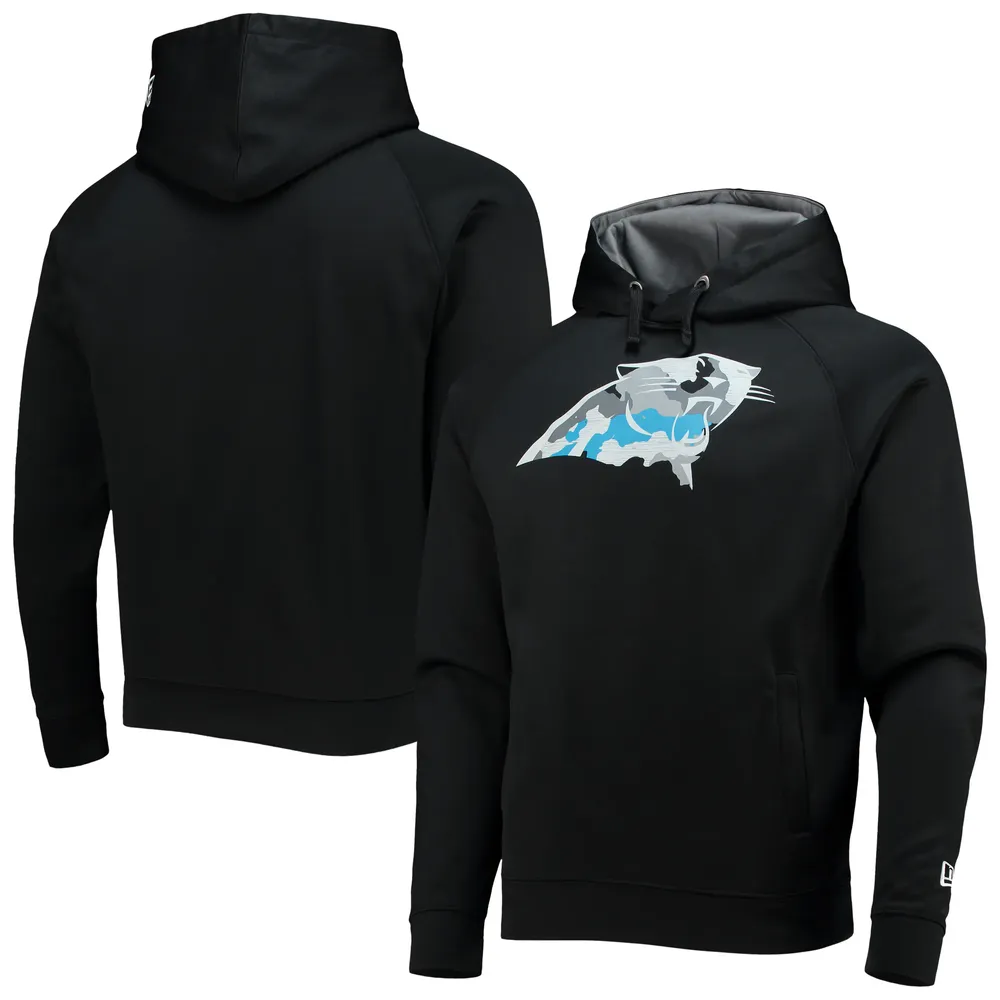 Men's New Era Cream Carolina Panthers Sideline Chrome Pullover Hoodie