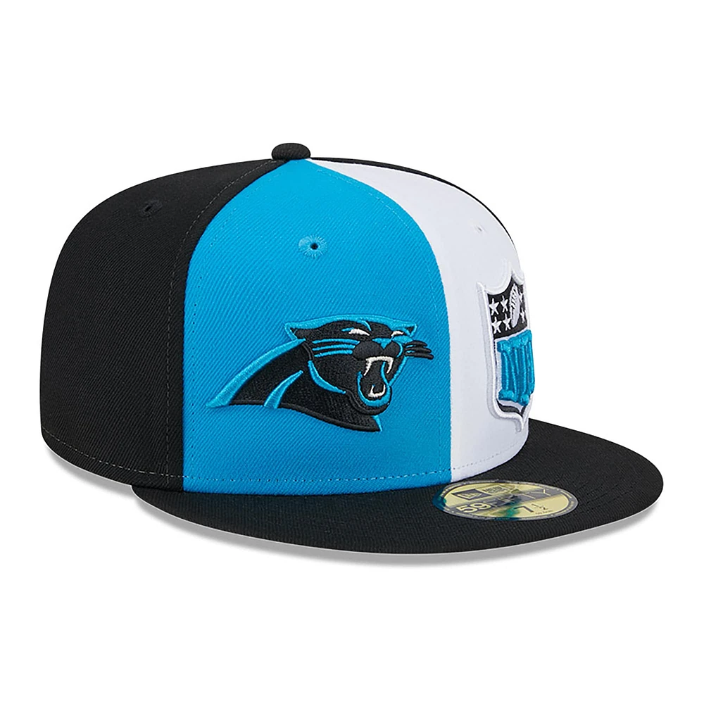 Casquette ajustée 59FIFTY Sideline des Panthers de la Caroline 2023 New Era pour homme, bleu/noir