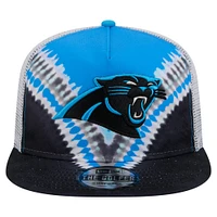 Casquette de golf à visière arrière bleu/noir Carolina Panthers de New Era pour homme