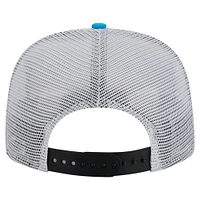 Casquette de golf à visière arrière bleu/noir Carolina Panthers de New Era pour homme