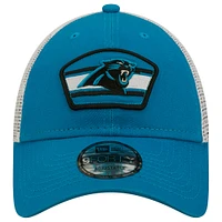 Men's New Era Blue/White Carolina Panthers Logo Patch Trucker 9FORTY Snapback Hat