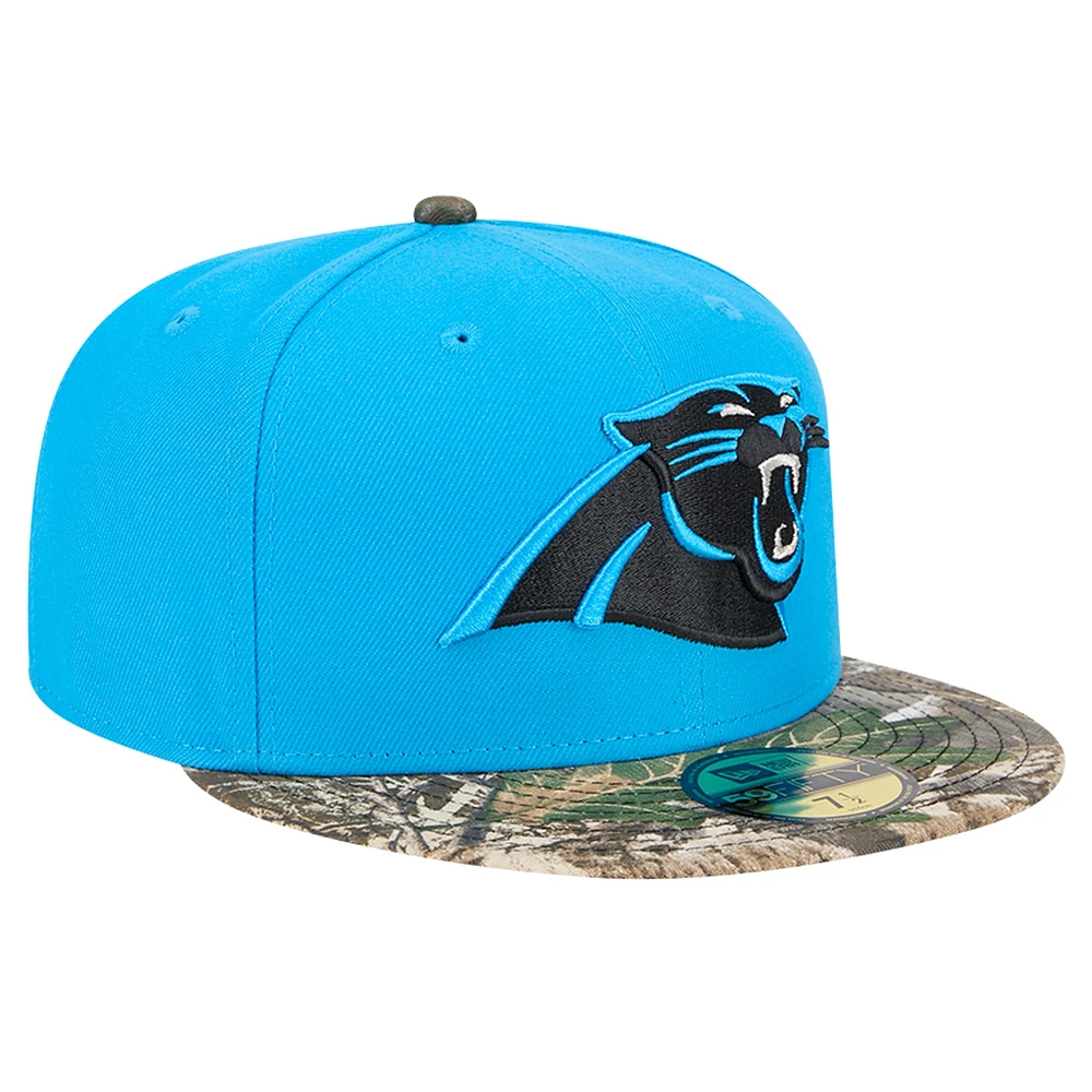 Men's New Era Blue Carolina Panthers Active Two-Tone Camo 59FIFTY Fitted Hat