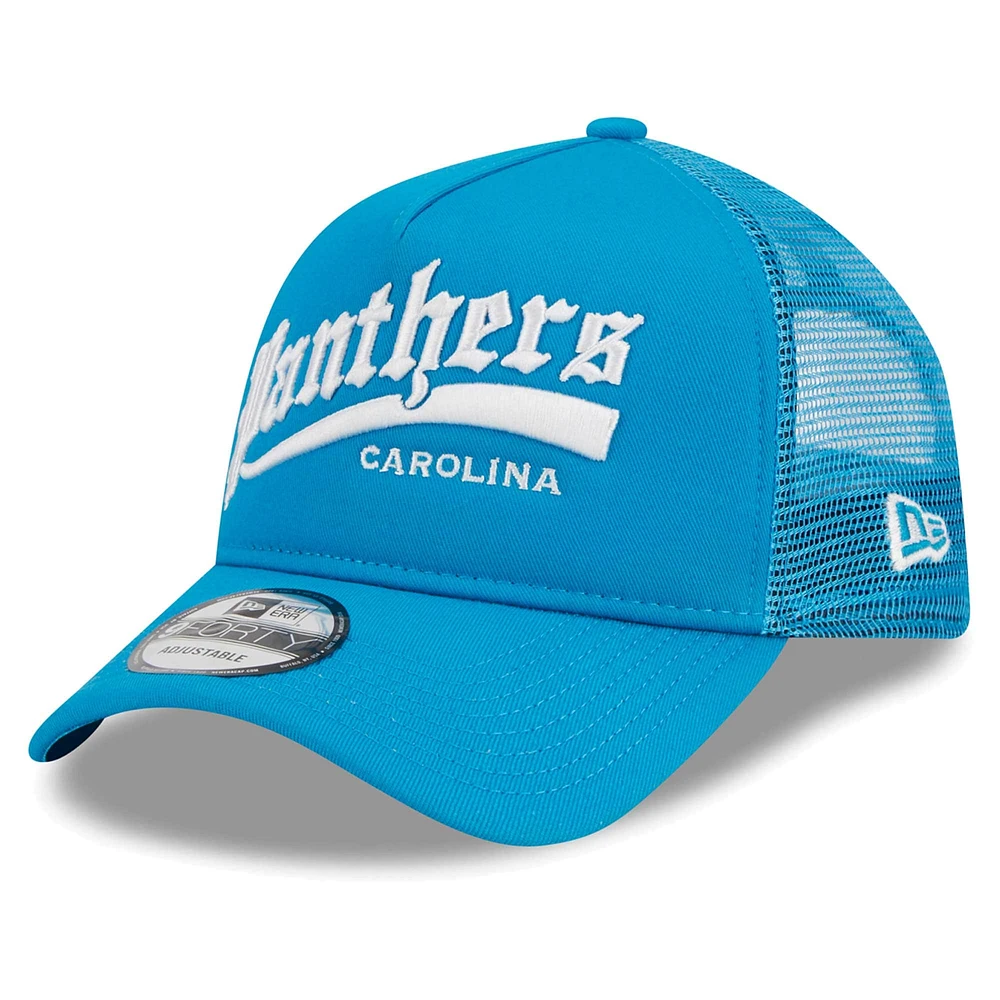 Casquette ajustable 9FORTY Calibre Trucker 9FORTY des Carolina Panthers bleue New Era pour hommes