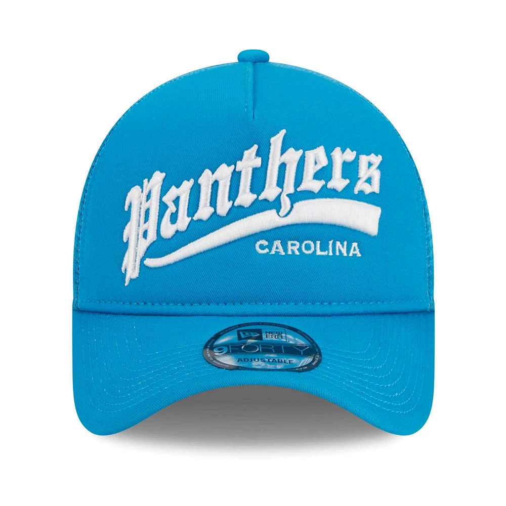 Casquette ajustable 9FORTY Calibre Trucker 9FORTY des Carolina Panthers bleue New Era pour hommes