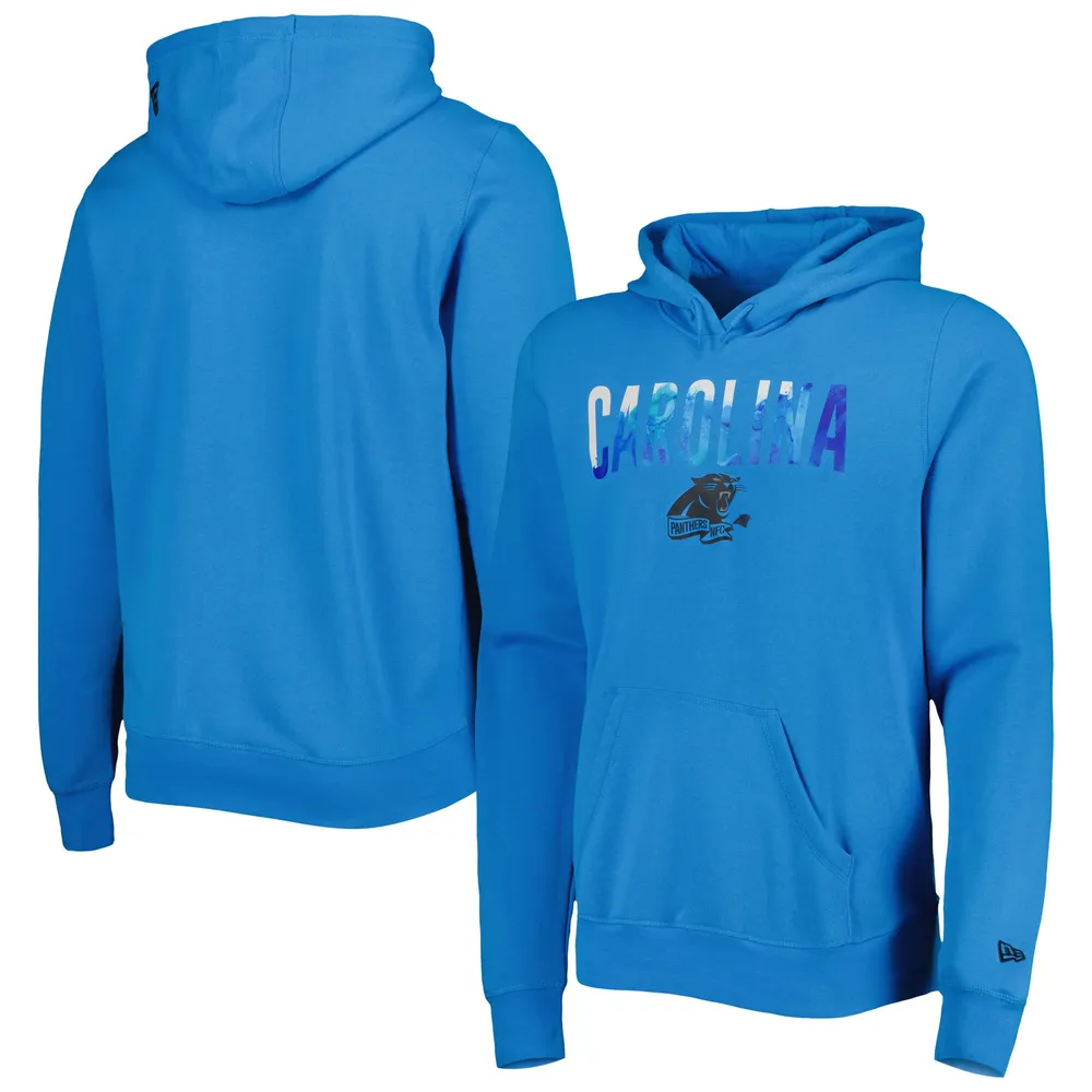 Carolina Panthers New Era Colorblock Current Pullover Hoodie - Black/Blue