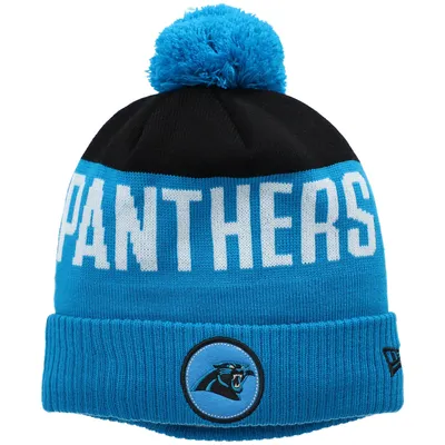 Carolina Panthers New Era Patch Cuffed Knit Hat with Pom - Blue
