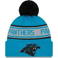 Men's New Era Blue Carolina Panthers Repeat - Cuffed Knit Hat with Pom