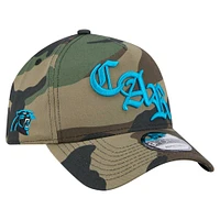 Men's New Era Camo Carolina Panthers Mystic Camo A-Frame 9FORTY Adjustable Hat