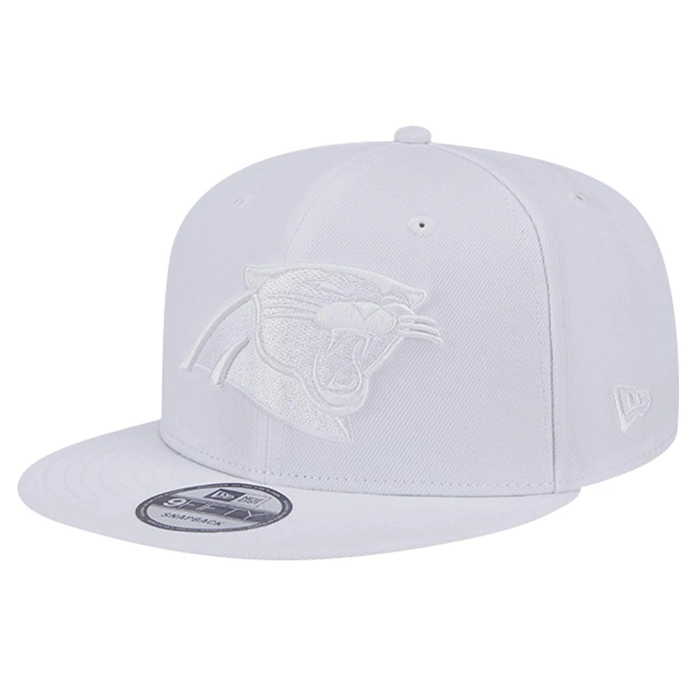 Casquette Snapback 9FIFTY Main Blanc sur Blanc New Era Carolina Panthers pour hommes