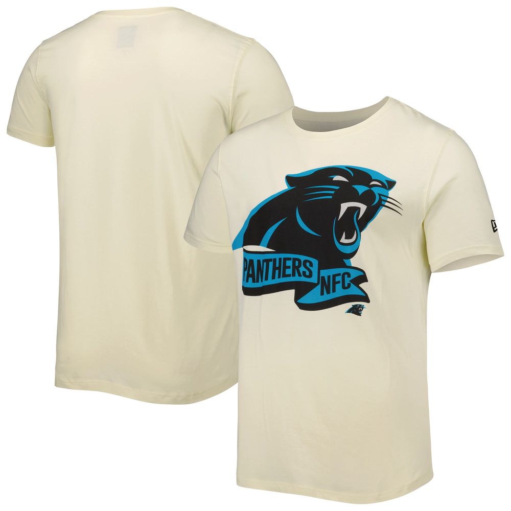 Men's New Era Cream Carolina Panthers Sideline Chrome T-Shirt