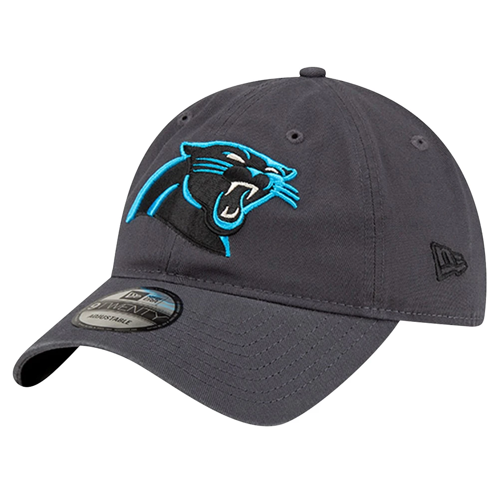 Casquette réglable New Era Graphite Carolina Panthers Core Classic 9TWENTY pour hommes