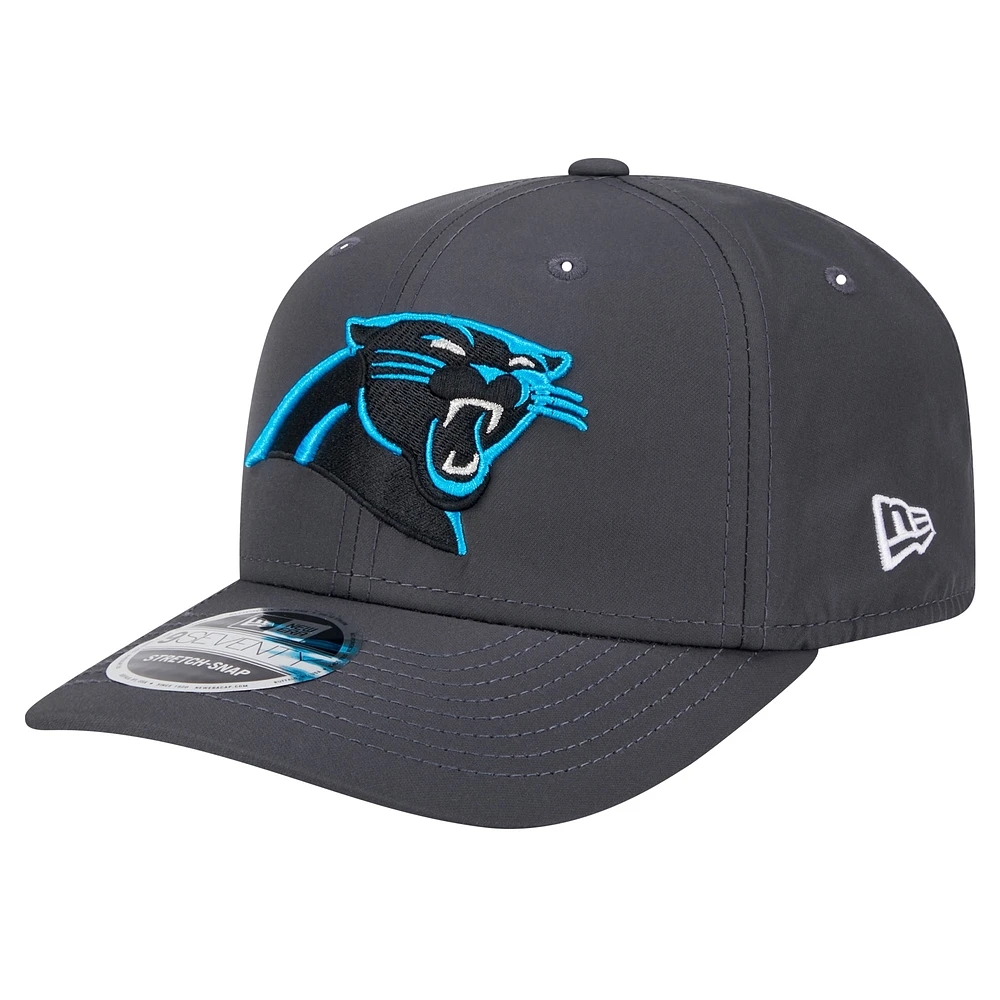 Casquette extensible à bouton-pression 9SEVENTY pour homme New Era Graphite Carolina Panthers