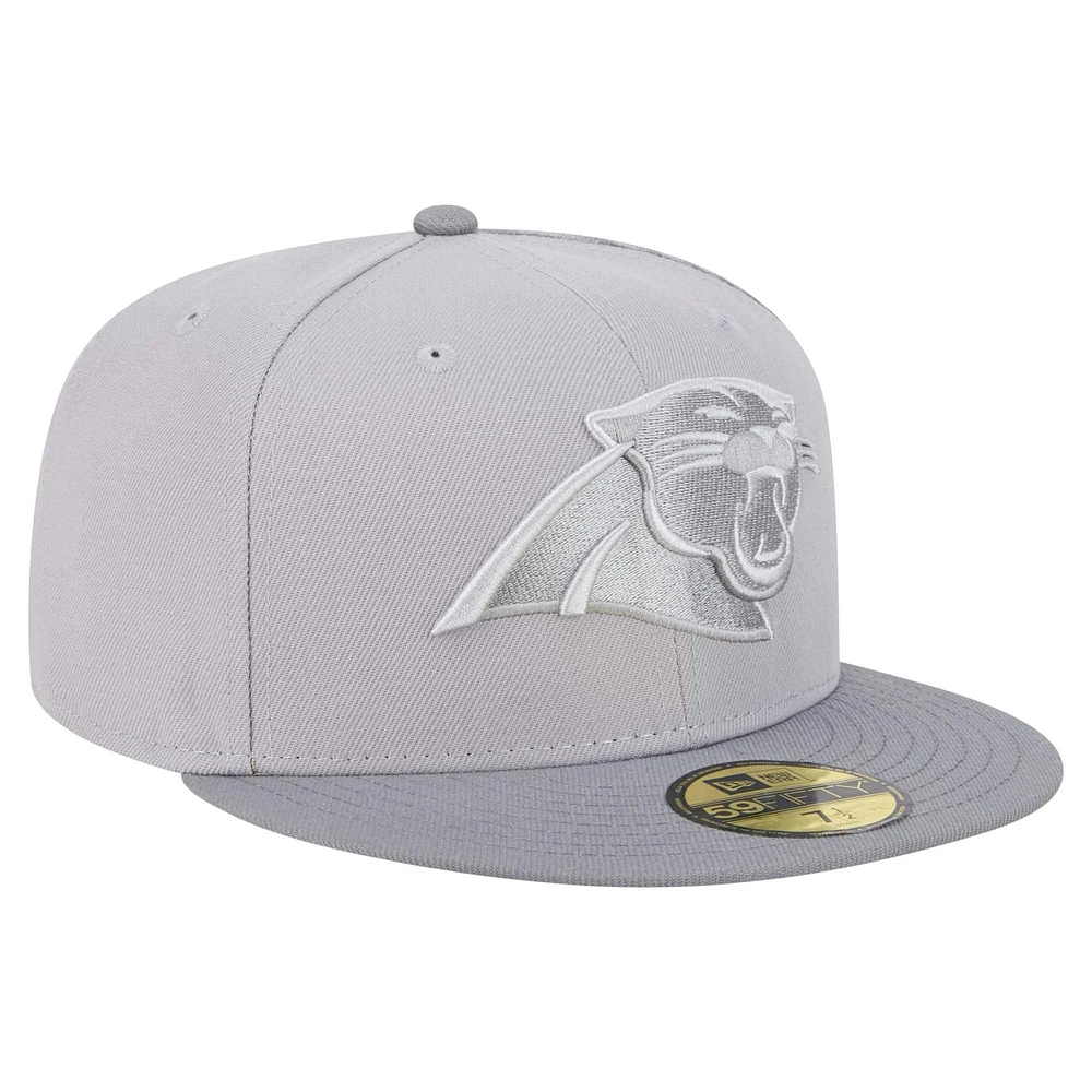 Men's New Era Gray/Graphite Carolina Panthers Iron Cloud 59FIFTY Fitted Hat