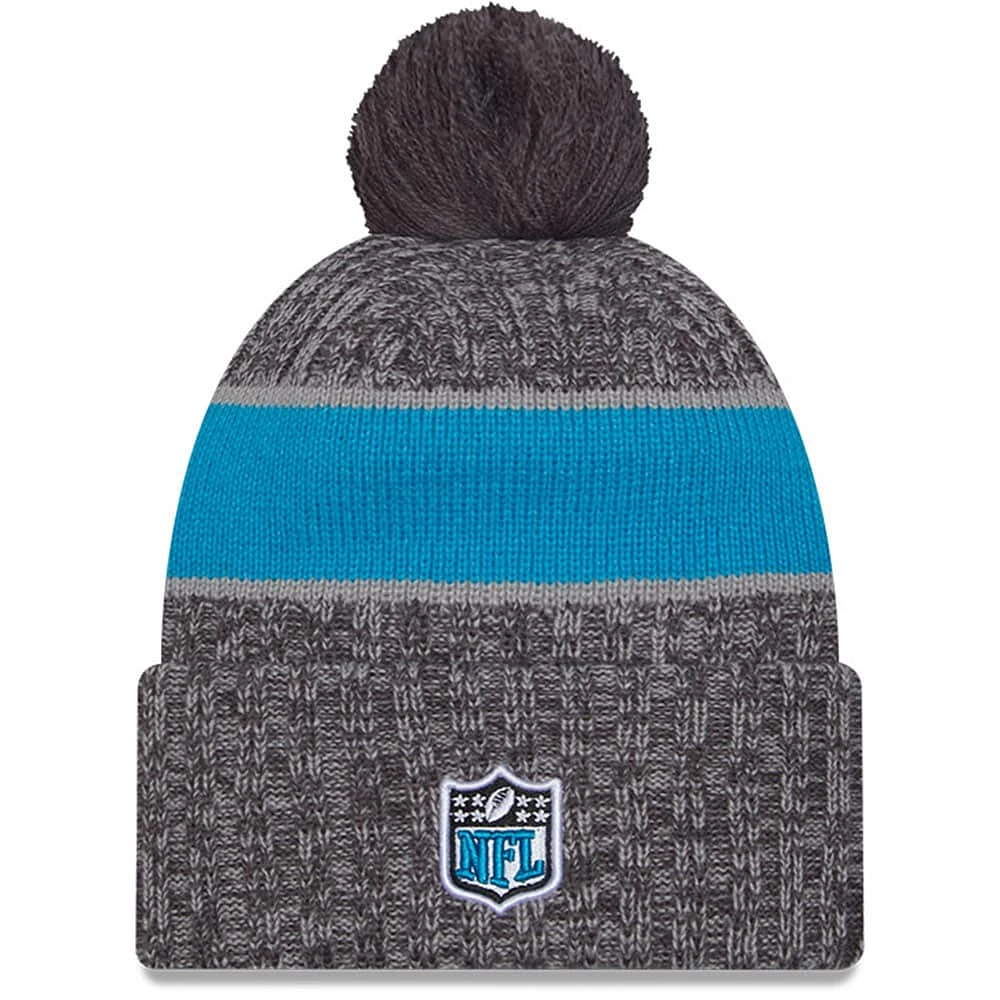 Men's New Era Carolina Panthers 2023 Sideline Sport Cuffed Pom Knit Hat