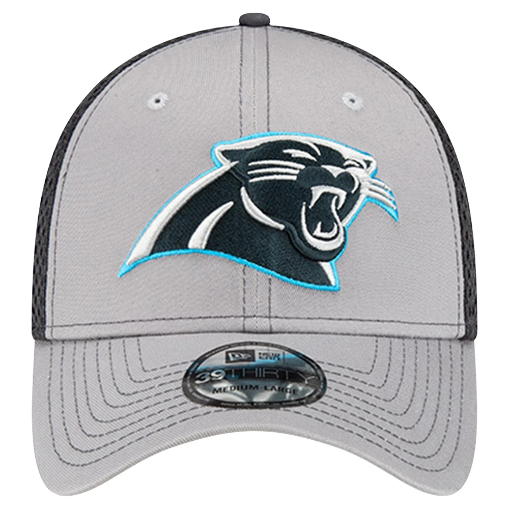 Men's New Era Gray Carolina Panthers Grayed Out Neo 39THIRTY Flex Hat