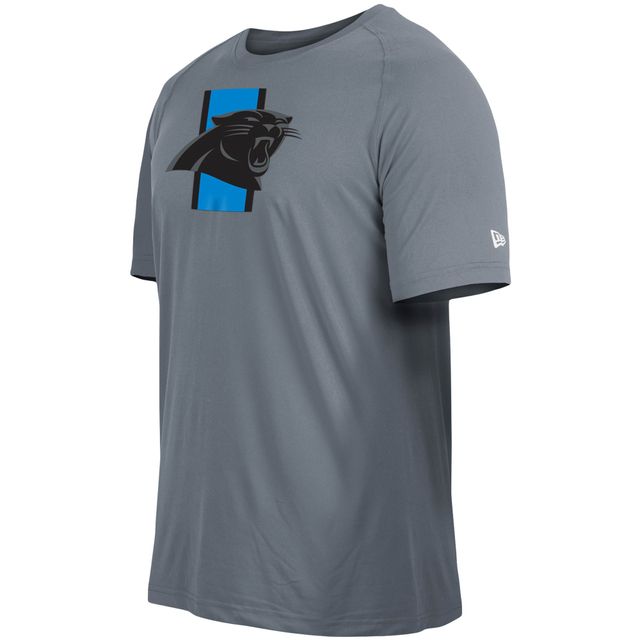 T-shirt à manches raglan New Era gris pour homme Carolina Panthers Training Camp