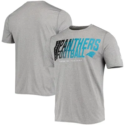 Men's New Era Heathered Gray Carolina Panthers Combine Authentic Game On T-Shirt