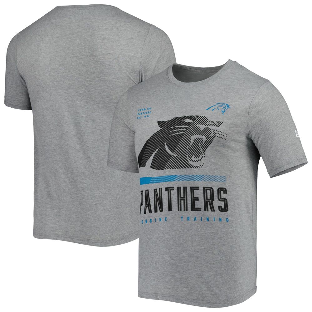 Men's New Era Heathered Gray Carolina Panthers Combine Authentic Red Zone T-Shirt