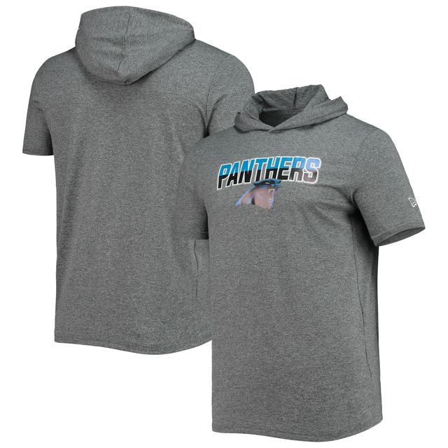 T-shirt à capuche brossé pour homme New Era Heathered Grey Carolina Panthers Team