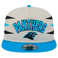 Men's New Era Stone/Blue Carolina Panthers Athletic Golfer Snapback Hat