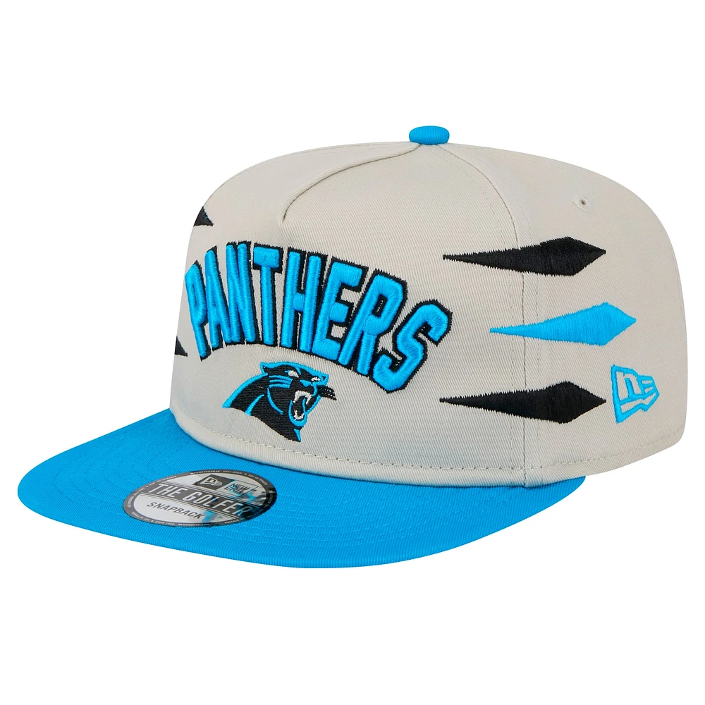 Men's New Era Stone/Blue Carolina Panthers Athletic Golfer Snapback Hat