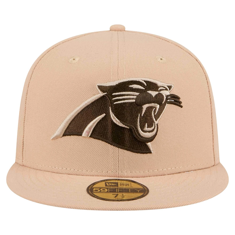 Men's New Era Tan Carolina Panthers Candied Pecan 59FIFTY Fitted Hat