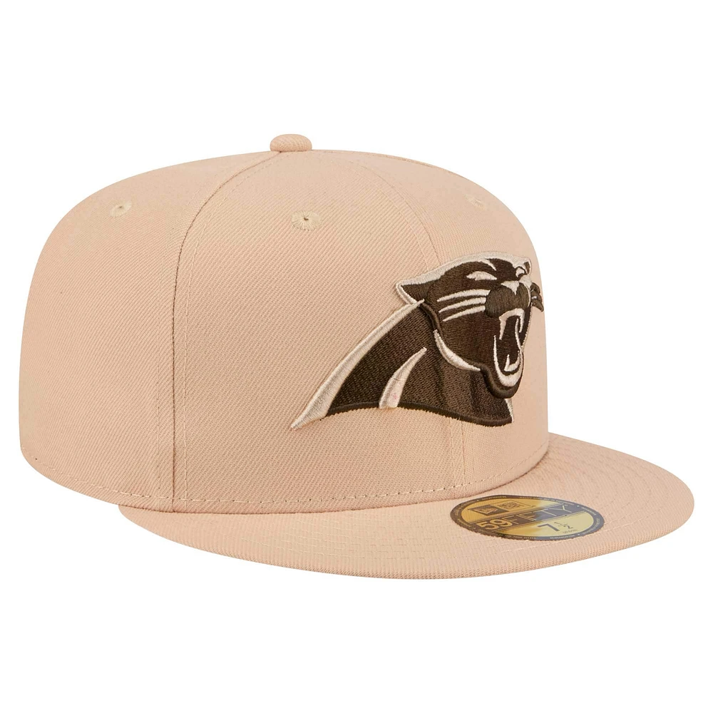 Men's New Era Tan Carolina Panthers Candied Pecan 59FIFTY Fitted Hat