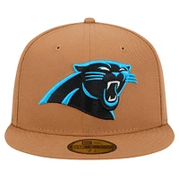 Men's New Era Tan Carolina Panthers Color Pack 59FIFTY Fitted Hat with Side Patch