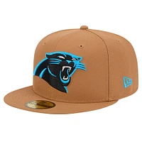 Men's New Era Tan Carolina Panthers Color Pack 59FIFTY Fitted Hat with Side Patch