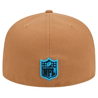 Men's New Era Tan Carolina Panthers Color Pack 59FIFTY Fitted Hat with Side Patch