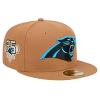 Men's New Era Tan Carolina Panthers Color Pack 59FIFTY Fitted Hat with Side Patch