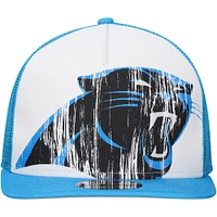 Men's New Era White/Blue Carolina Panthers Distressed 9FIFTY A-Frame Snapback Hat