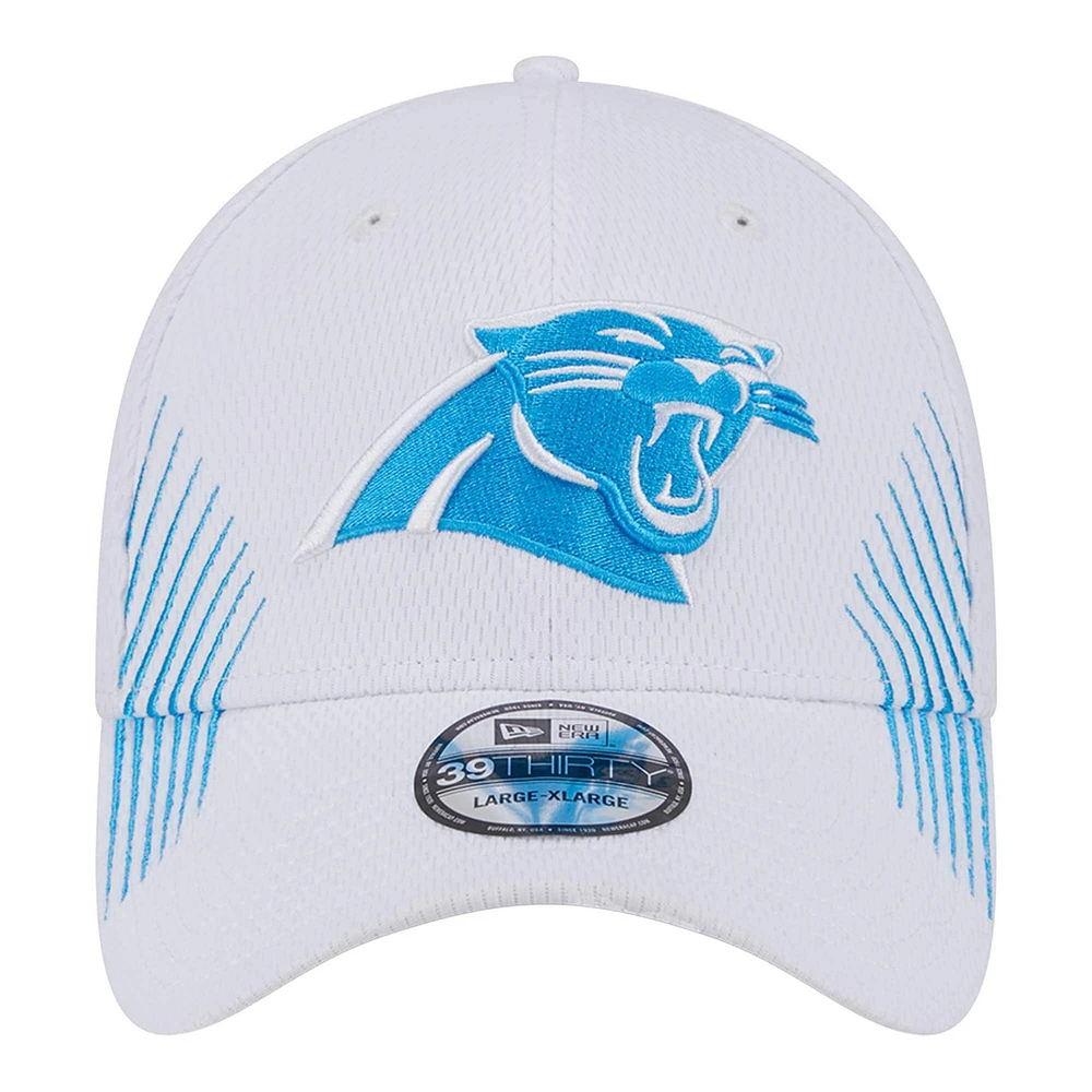 Casquette Active 39THIRTY Flex blanche Carolina Panthers de New Era pour homme