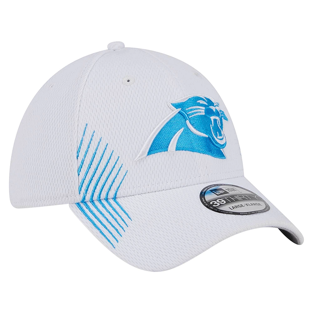 Casquette Active 39THIRTY Flex blanche Carolina Panthers de New Era pour homme